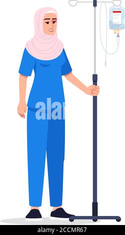 Nurse semi flat RGB color vector illustration Stock Vector