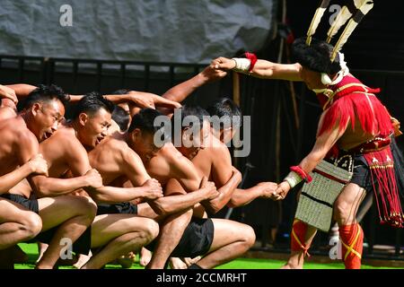 Naga tribes culture, heritage and traditions from Hornbill festival, Kisama, Nagaland, North east India Stock Photo