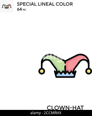 Clown-hat Special lineal color icon. Illustration symbol design template for web mobile UI element. Perfect color modern pictogram on editable stroke. Stock Vector