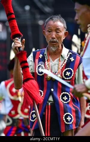 Naga tribes culture, heritage and traditions from Hornbill festival, Kisama, Nagaland, North east India Stock Photo