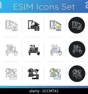 Craftsmanship icons set Stock Vector