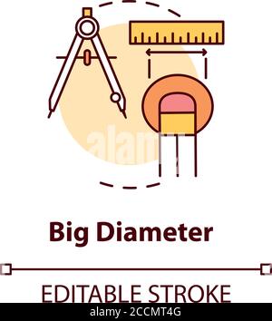 Big diameter concept icon Stock Vector