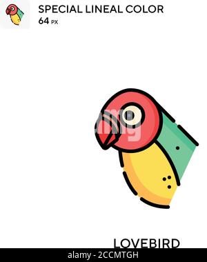 Lovebird Special lineal color icon. Illustration symbol design template for web mobile UI element. Perfect color modern pictogram on editable stroke. Stock Vector