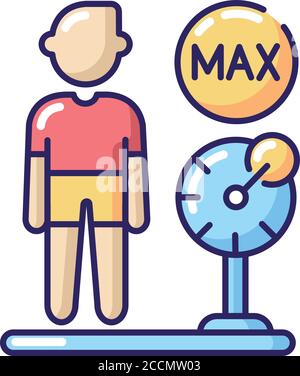 Weight limit RGB color icon Stock Vector