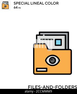 Files-and-folders Special lineal color icon. Illustration symbol design template for web mobile UI element. Perfect color modern pictogram on editable Stock Vector