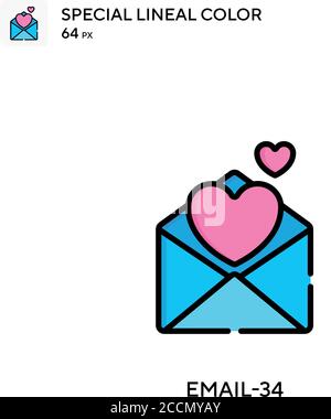 Email-34 Special lineal color icon. Illustration symbol design template for web mobile UI element. Perfect color modern pictogram on editable stroke. Stock Vector