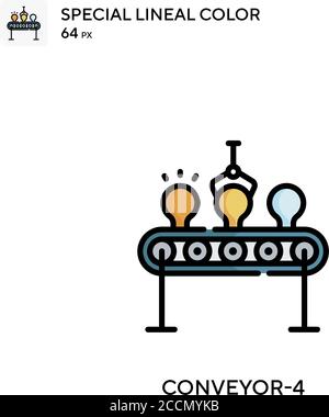 Conveyor-4 Special lineal color icon. Illustration symbol design template for web mobile UI element. Perfect color modern pictogram on editable stroke Stock Vector