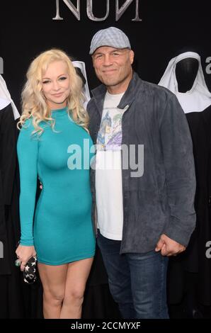 Randy Couture and Mindy Robinson at the 'The Nun' World Premiere held