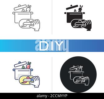 DIY cooking black glyph icon Stock Vector