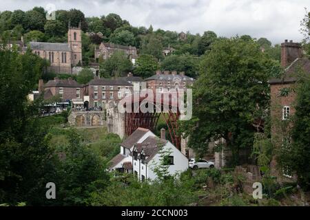 The World's first iron bridge, Ironbridge Gorge, Shropshire, UK Stock Photo