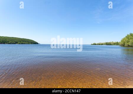 Amazing view on the Volga river in Togliatty Zhiguli mountains Stock Photo