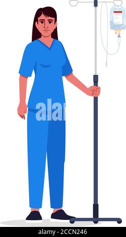 Nurse semi flat RGB color vector illustration Stock Vector