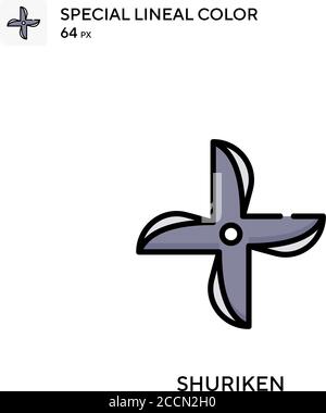 Shuriken Special lineal color icon. Illustration symbol design template for web mobile UI element. Perfect color modern pictogram on editable stroke. Stock Vector