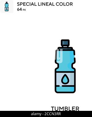 Tumbler Special lineal color icon. Illustration symbol design template for web mobile UI element. Perfect color modern pictogram on editable stroke. Stock Vector