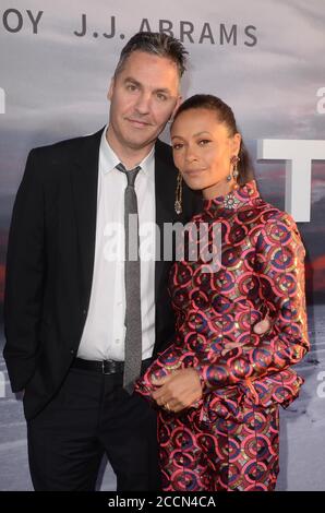 LOS ANGELES - APR 16:  Thandie Newton, Ol Parker at the Westworld Season 2 Premiere at Cinerama Dome on April 16, 2018 in Los Angeles, CA Stock Photo