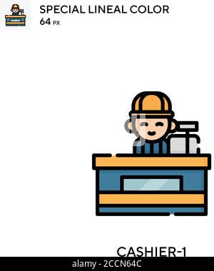 Industrial-robot-5 Special lineal color icon. Illustration symbol design template for web mobile UI element. Perfect color modern pictogram on editabl Stock Vector