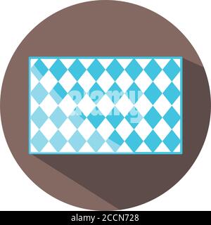 traditional blue checkered pattern shape block and flat icon vector illustration Stock Vector