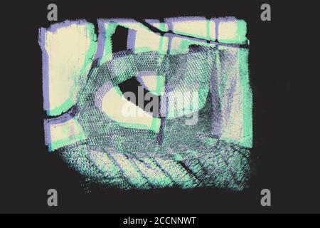 Handmade creative abstract stamp isolated on dark background Stock Photo