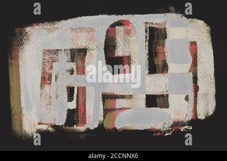 Handmade creative abstract stamp isolated on dark background Stock Photo