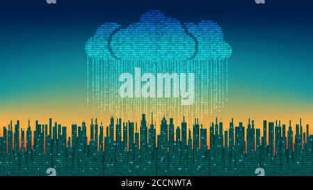 Network digital technology concept, cloud service Stock Vector