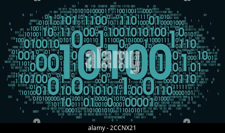 Information digital technology concept, code background. Cloud service, big data. Artificial intelligence. Vector Stock Vector
