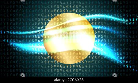 Currency symbols pattern, finance trading theme. Texture Illustration, well organized layers Stock Vector