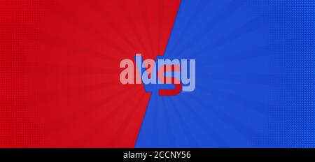 Tournament concept team red and blue versus design halftone. vector illustration. Stock Vector