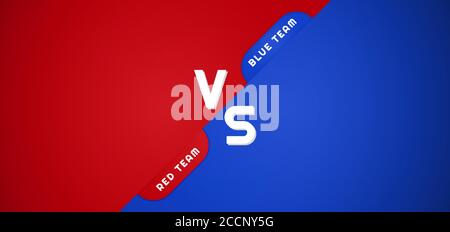 Battle background red and blue versus team overlap layer design. vector illustration. Stock Vector