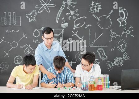 School chemistry class Stock Photo