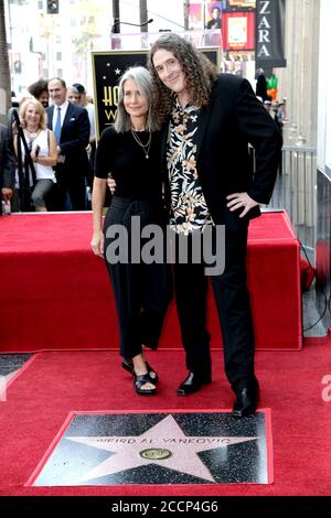 LOS ANGELES - AUG 27:  Suzanne Yankovic, Weird Al Yankovic at the Weird Al Yankovic Star Ceremony on the Hollywood Walk of Fame on August 27, 2018 in Los Angeles, CA Stock Photo