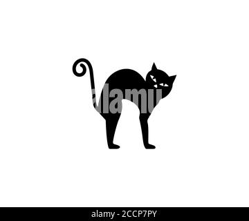 Black cat, halloween icon. Vector illustration, flat design Stock Vector  Image & Art - Alamy