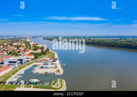 Aerial view of the city center of Vukovar, Slavonia and Srijem regions of Croatia Stock Photo