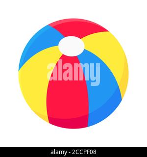 Bouncing beach ball flat style design vector illustration icon sign Stock Vector