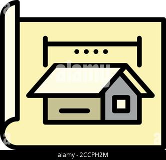 Architect cabana project icon. Outline architect cabana project vector icon for web design isolated on white background Stock Vector