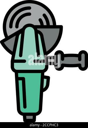 Angle grinder icon. Outline angle grinder vector icon for web design isolated on white background Stock Vector