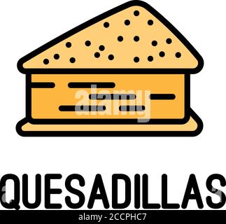 Quesadillas icon. Outline quesadillas vector icon for web design isolated on white background Stock Vector