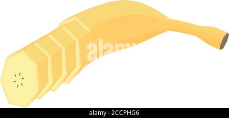 Cutted banana icon. Isometric of cutted banana vector icon for web design isolated on white background Stock Vector