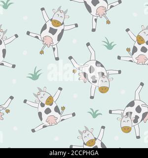 Cute cow seamless pattern design Stock Vector Image & Art - Alamy