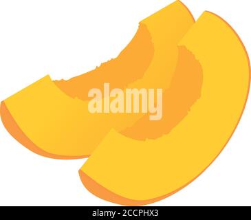 Apricot slice icon. Isometric of apricot slice vector icon for web design isolated on white background Stock Vector