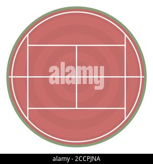 Round field to play tennis with markup, vector illustration. Stock Vector