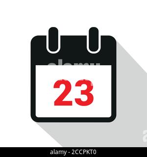simple calendar icon 23 on white background vector illustration EPS10 Stock Vector