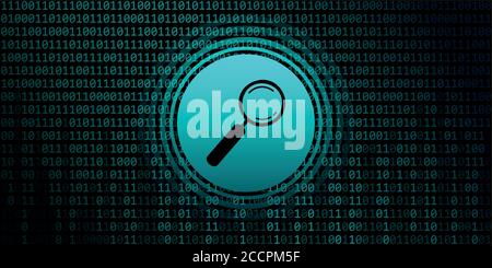 search in internet digital data with binary code background vector illustration EPS10 Stock Vector