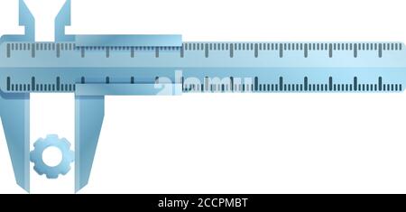 Caliper measure cog wheel icon. Cartoon of caliper measure cog wheel vector icon for web design isolated on white background Stock Vector