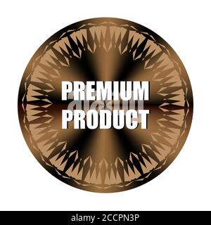 Premium product round hologram sticker, medal, prize, sign, icon, tag, stamp, seal. Rainbow vector tag for label design Stock Vector