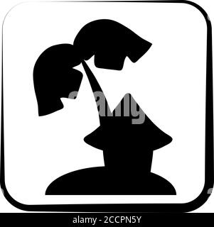 House and coco palm tree silhouette on island, black vector logo isolated. Simple hut on tropical island sign. Tropic resort guesthouse logo. Asian co Stock Vector