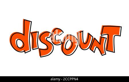 Discount vector lettering label on white background. Black Friday sale sticker. Discount label in online or physical store. Red tag for discount progr Stock Vector