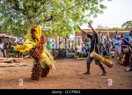 Bwa people traditional mask dance Stock Photo