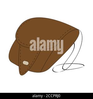 Cartoon color bag outline. Vector color illustration isolated on white background. Decoration for greeting cards, posters, flyers, prints for clothes. Stock Vector