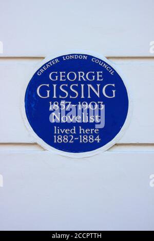 George Gissing, novelist, Blue Plaque, Chelsea, London