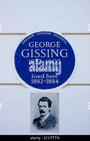 George Gissing, novelist, Blue Plaque, Chelsea, London